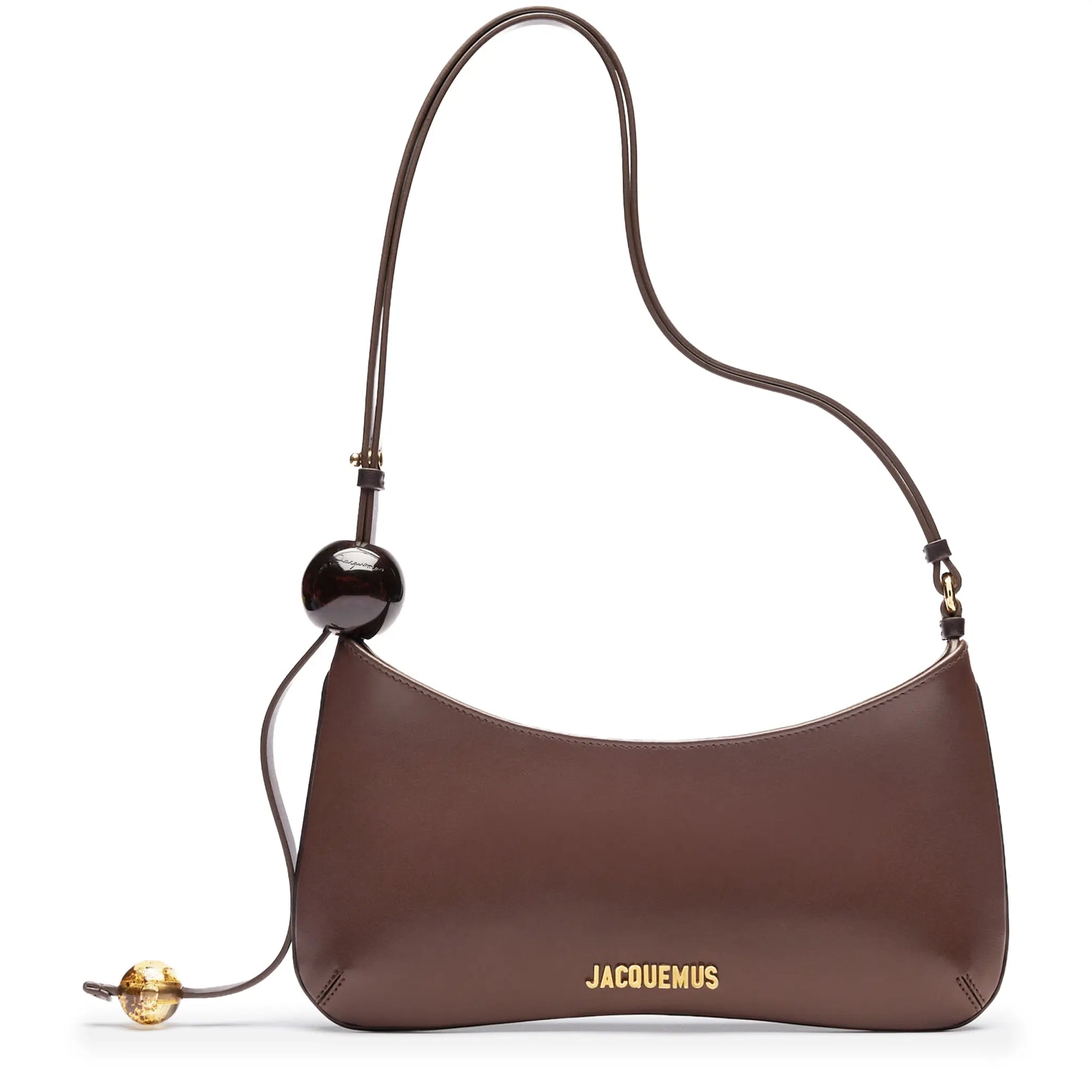 Jacquemus Les Classiques The Bisou Perle Beaded Brown Shoulder Bag